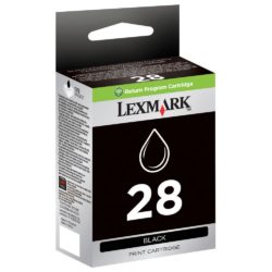 Lexmark 28 Ink Cartridge, Black Single Pack, 18C1428E